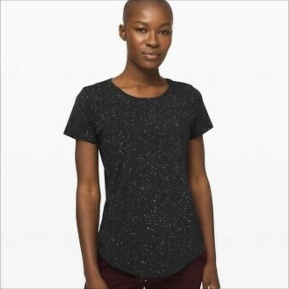 lululemon athletica Tops - Lululemon Womens 4-6 Medium Love Crewneck Black Splatter Short Sleeve T-Shirt